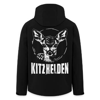 Kitzhelden Rehkitz im Kreis - Recycelte Männer Softshell-Jacke von Stanley/Stella - Schwarz - Hinten - AI Model Male 185 light (185cm)