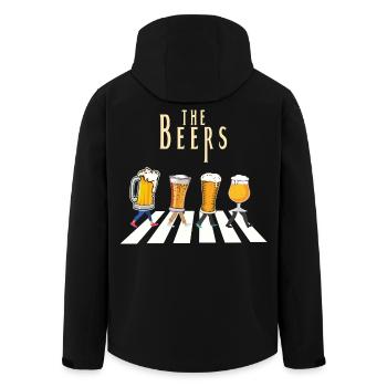 Individuelles Design des Bierbar-Musters - Recycelte Männer Softshell-Jacke von Stanley/Stella - Schwarz - Hinten - AI Model Male 185 light (185cm)