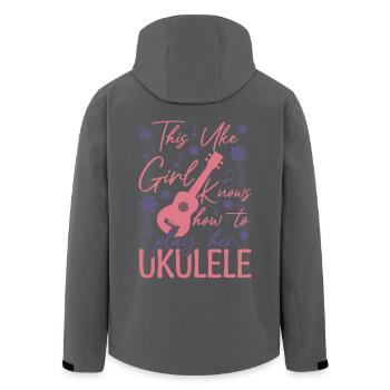 Uke Girl - Recycelte Männer Softshell-Jacke von Stanley/Stella - Schwarz - Hinten - AI Model Male 185 light (185cm)