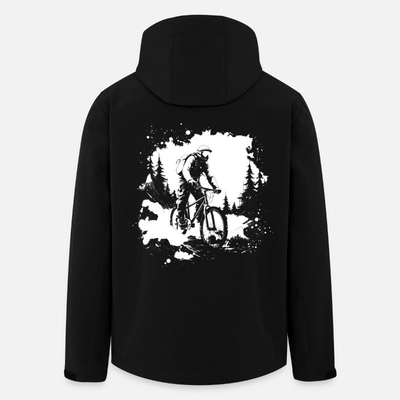 Mountain Bike Graphics - Men’s Recycled Softshell Jacket by Stanley/Stella - black