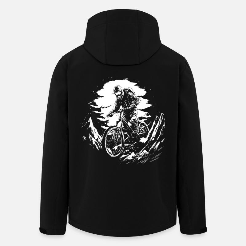 Fahrradfahrer Skizze - Recycelte Männer Softshell-Jacke von Stanley/Stella - Schwarz