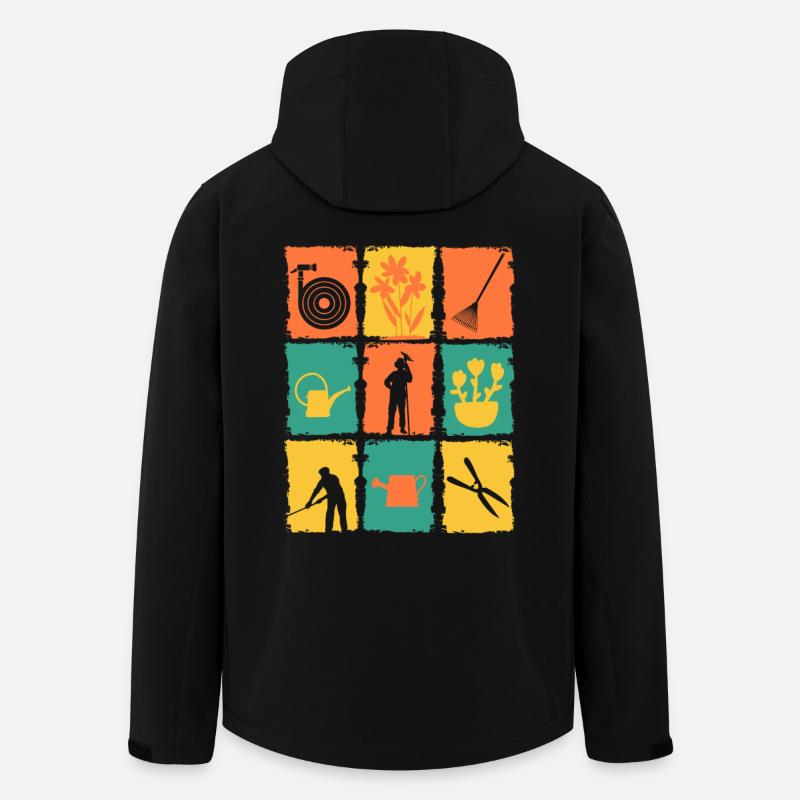 Gärtner Gartenwerkzeug - Recycelte Männer Softshell-Jacke von Stanley/Stella - Schwarz