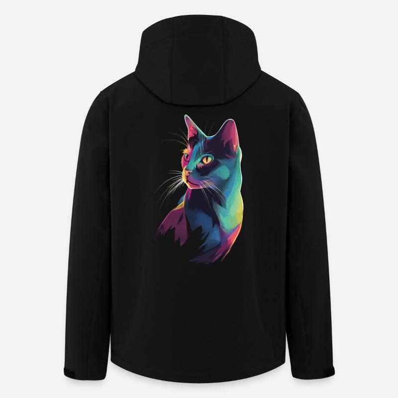 Stylized Cat Illustration - Men’s Recycled Softshell Jacket by Stanley/Stella - black