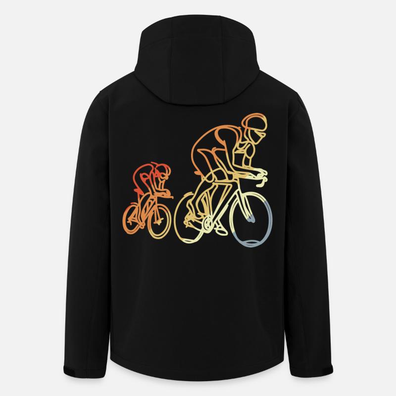 Rennrad Retro Stil - Recycelte Männer Softshell-Jacke von Stanley/Stella - Schwarz