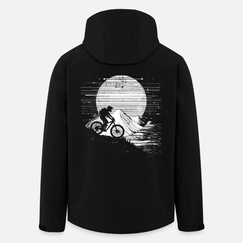 Mountain Biker Sketch - Men’s Recycled Softshell Jacket by Stanley/Stella - black