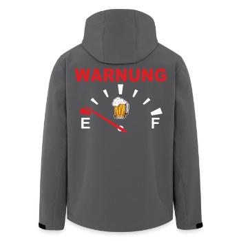 Avertissement avec motif de verre à bière - Veste softshell homme en polyester recyclé Stanley/Stella - noir - Dos - AI Model Male 185 light (185cm)