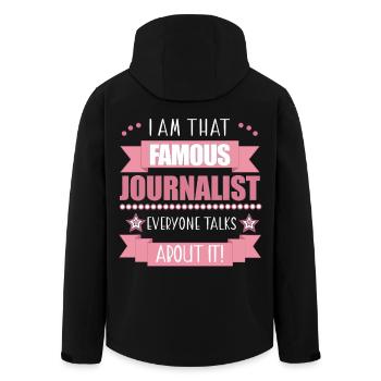 Journalist Profession Ladies Gift - Men’s Recycled Softshell Jacket by Stanley/Stella - black - Back - AI Model Male 185 light (185cm)