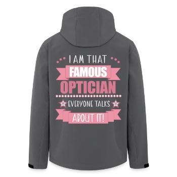Optician Profession Women's Gift - Men’s Recycled Softshell Jacket by Stanley/Stella - black - Back - AI Model Male 185 light (185cm)