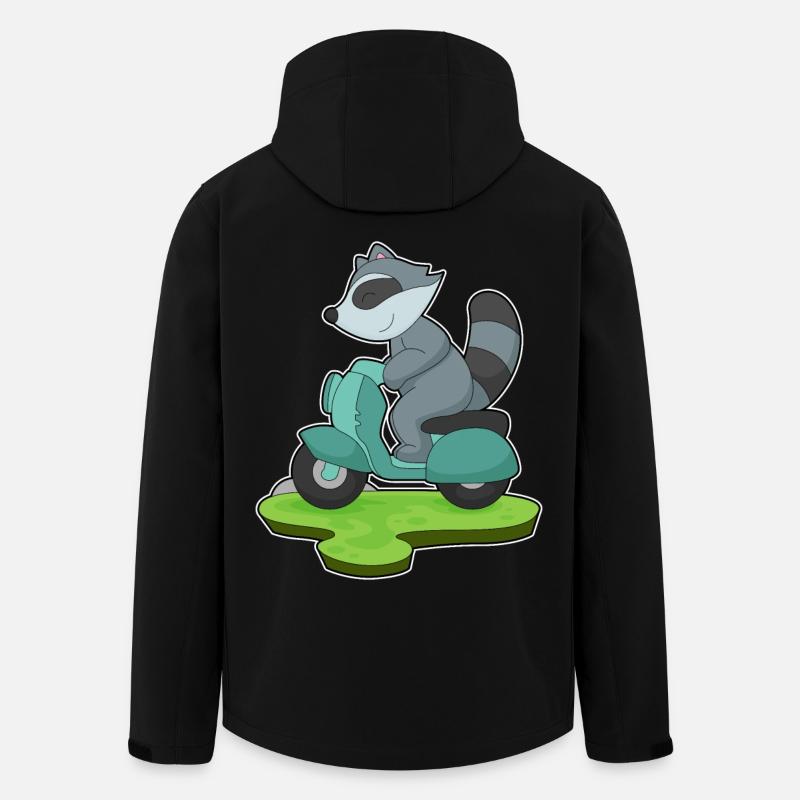 Waschbär Motorrad - Recycelte Männer Softshell-Jacke von Stanley/Stella - Schwarz
