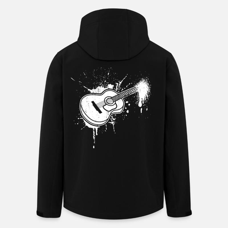 Dessin de guitare - Veste softshell homme en polyester recyclé Stanley/Stella - noir