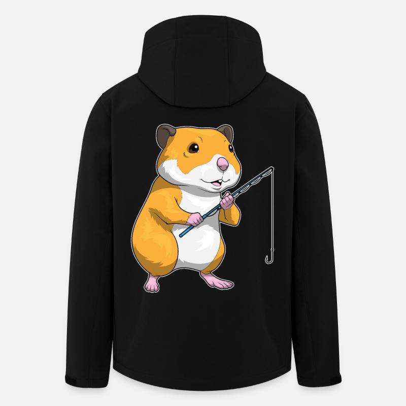 Hamster Pêcheur Ange Pêche - Veste softshell homme en polyester recyclé Stanley/Stella - noir