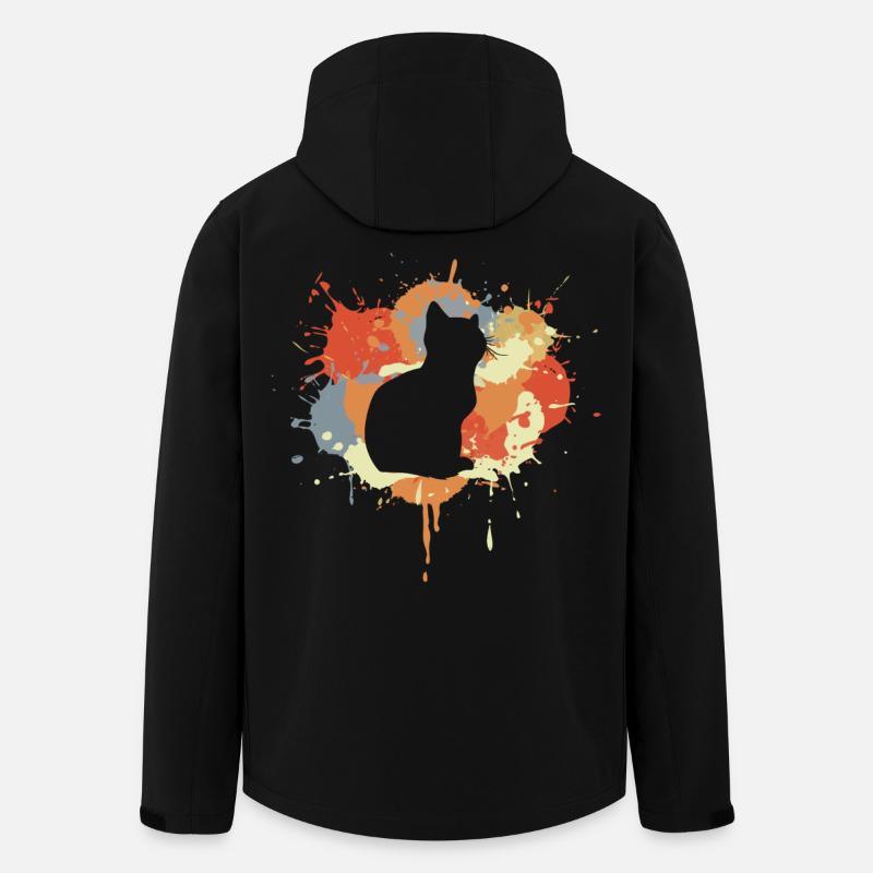 Katze Zeichnung - Recycelte Männer Softshell-Jacke von Stanley/Stella - Schwarz