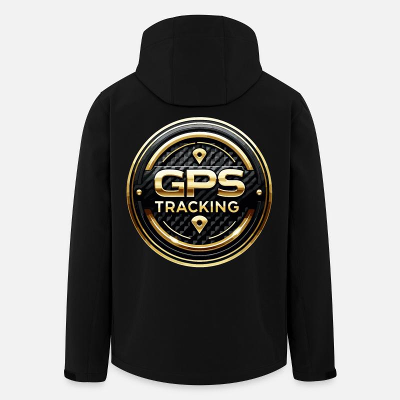 Autocollants d’avertissement GPS Carbon Gold - Veste softshell homme en polyester recyclé Stanley/Stella - noir