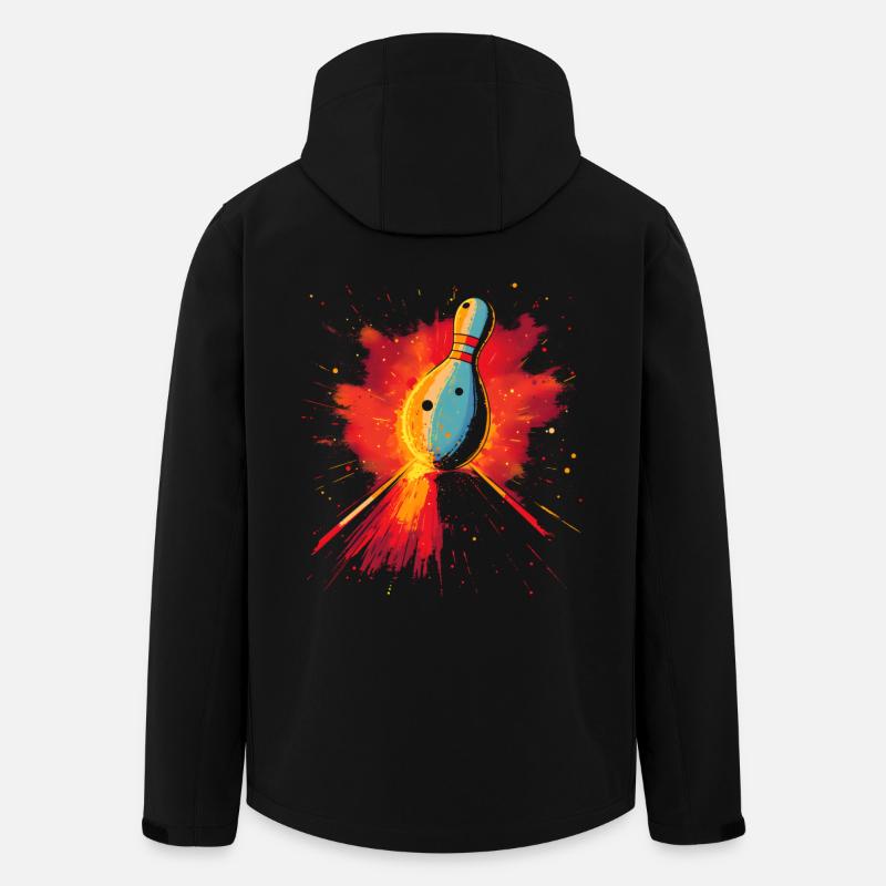 Bowling Retrowave - Recycelte Männer Softshell-Jacke von Stanley/Stella - Schwarz