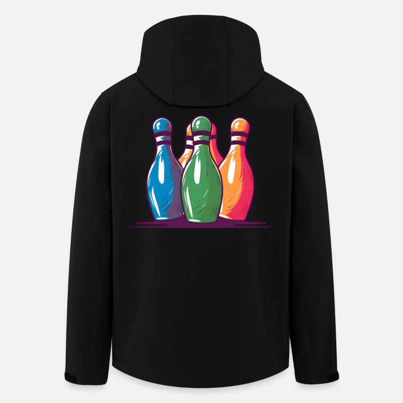 Bowling Pins Comic Style - Men’s Recycled Softshell Jacket by Stanley/Stella - black