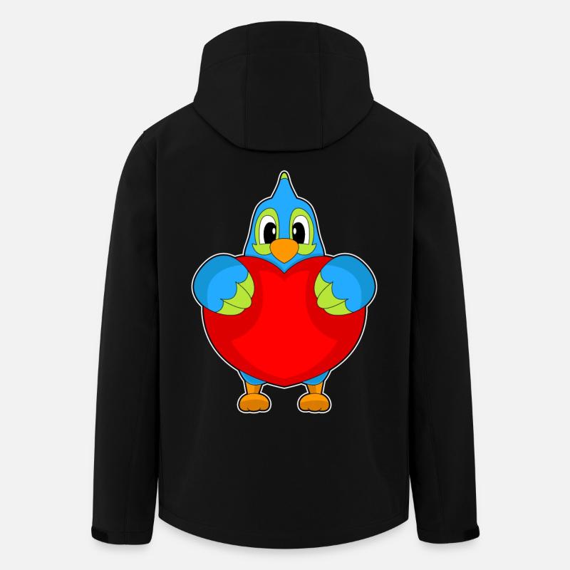 Papagei Herz - Recycelte Männer Softshell-Jacke von Stanley/Stella - Schwarz