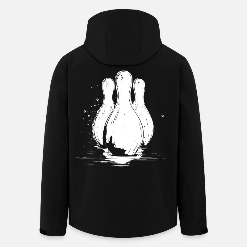 Graphismes de bowling - Veste softshell homme en polyester recyclé Stanley/Stella - noir