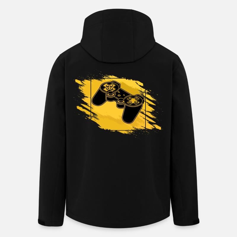 Manette de jeu Retro - Veste softshell homme en polyester recyclé Stanley/Stella - noir