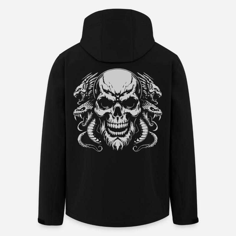 Totenkopf mit Schlangenring - Recycelte Männer Softshell-Jacke von Stanley/Stella - Schwarz