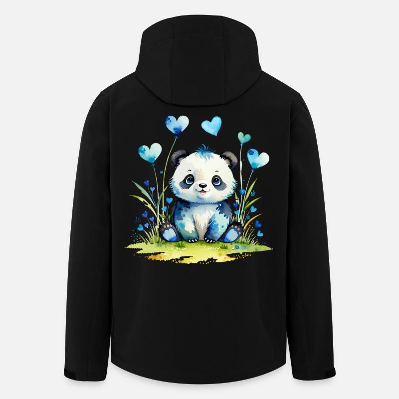 Süßer Panda im Herzenwald - Recycelte Männer Softshell-Jacke von Stanley/Stella - Schwarz