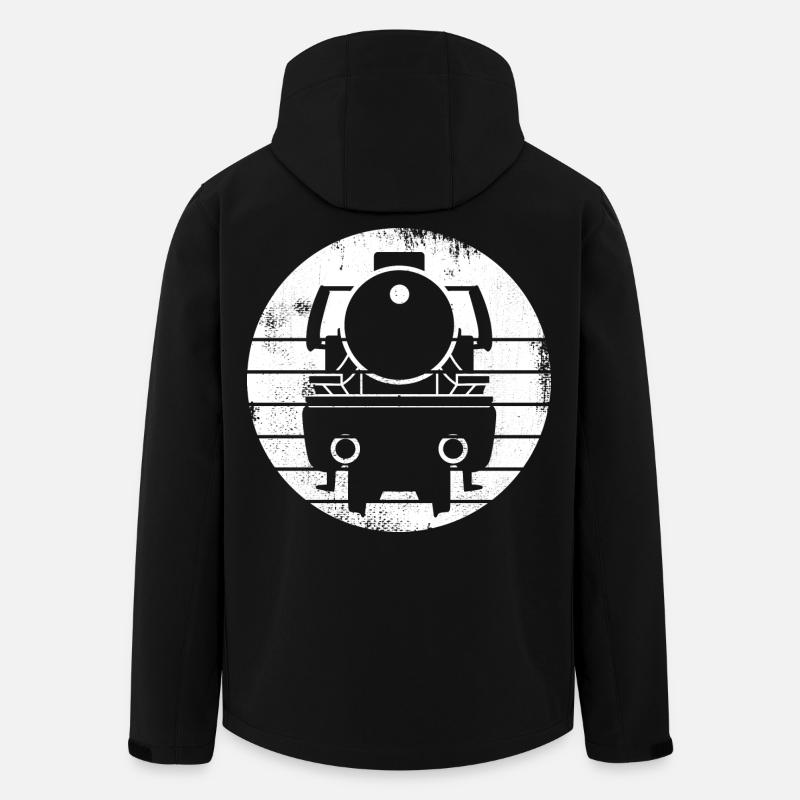 Dampflokomotive Zeichnung - Recycelte Männer Softshell-Jacke von Stanley/Stella - Schwarz