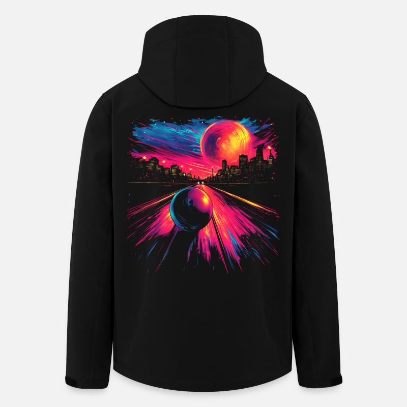 Retro Bowling 80s Look - Men’s Recycled Softshell Jacket by Stanley/Stella - black