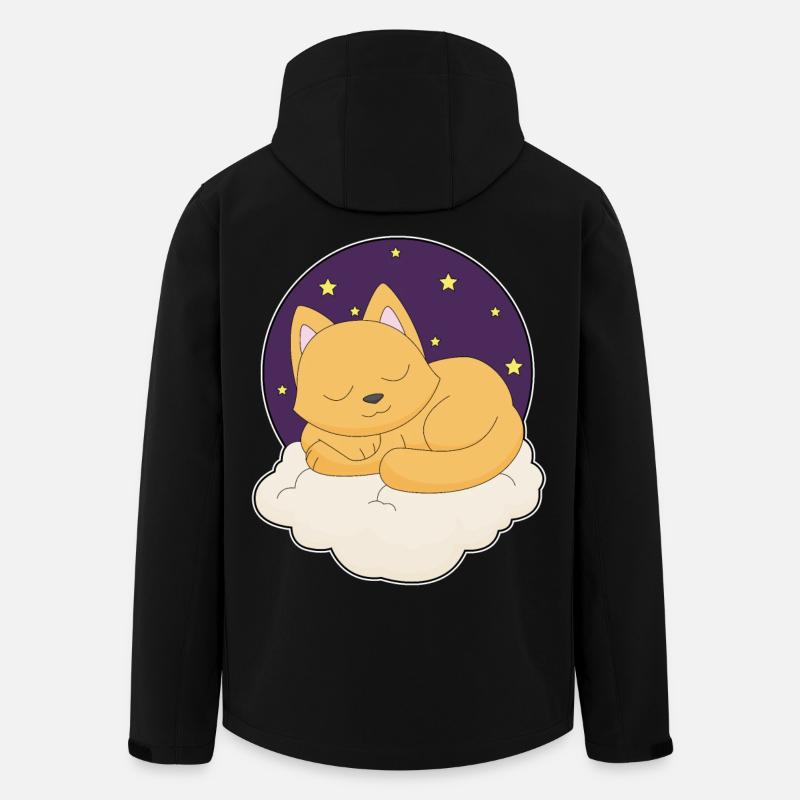 Cat Clouds Stars - Men’s Recycled Softshell Jacket by Stanley/Stella - black
