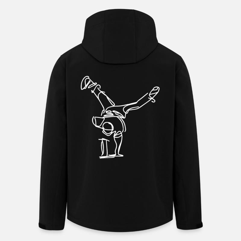 Breakdancer Drawing - Men’s Recycled Softshell Jacket by Stanley/Stella - black