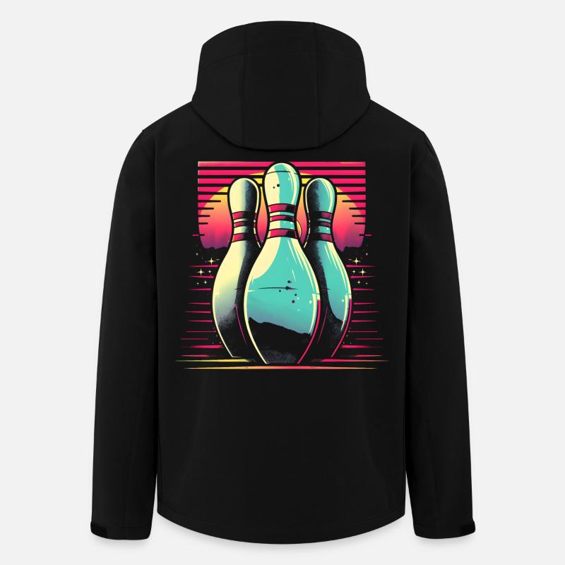 Bowling Synthwave - Recycelte Männer Softshell-Jacke von Stanley/Stella - Schwarz
