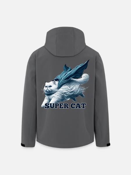 Super Cat persisk hvid persisk kattegave - Stanley/Stella herre softshelljakke i genanvendt polyester - sort