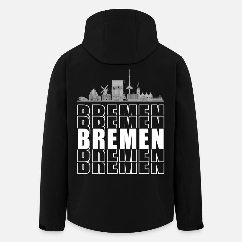 Bremen Hanseatic City Silhouette Skyline - Men’s Recycled Softshell Jacket by Stanley/Stella - black