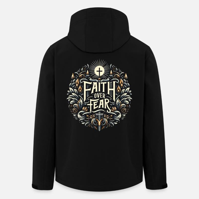 Glaube über Angst Ornament - Recycelte Männer Softshell-Jacke von Stanley/Stella - Schwarz
