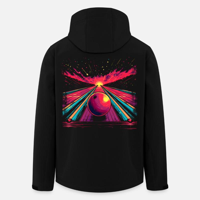 Retro Bowlingbahn - Recycelte Männer Softshell-Jacke von Stanley/Stella - Schwarz