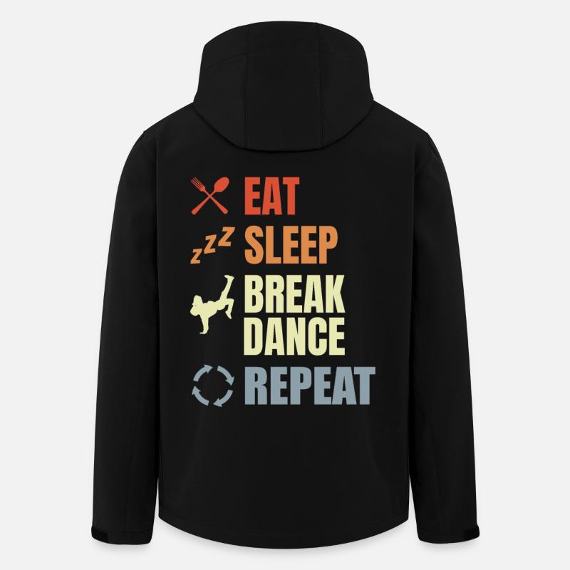 Eat Sleep Break Dance Repeat - Men’s Recycled Softshell Jacket by Stanley/Stella - black