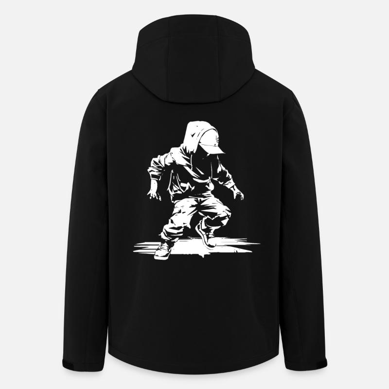 Breakdance Sketch - Men’s Recycled Softshell Jacket by Stanley/Stella - black