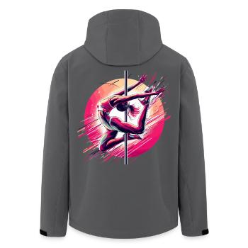 Pole Dance Dynamik pink Geschenk - Recycelte Männer Softshell-Jacke von Stanley/Stella - Schwarz - Hinten - AI Model Male 185 light (185cm)