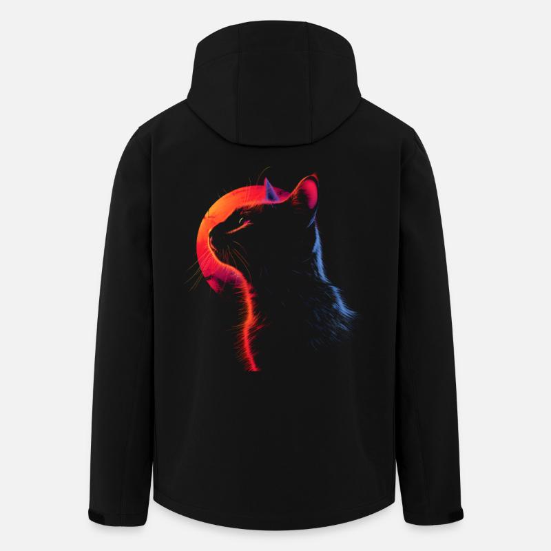 Chat Look rétro - Veste softshell homme en polyester recyclé Stanley/Stella - noir