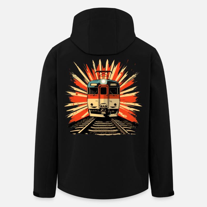 Eisenbahn Illustration - Recycelte Männer Softshell-Jacke von Stanley/Stella - Schwarz