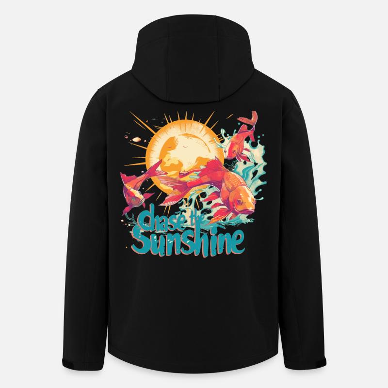 Chasing the sun, Pisces, sun in retro style - Men’s Recycled Softshell Jacket by Stanley/Stella - black
