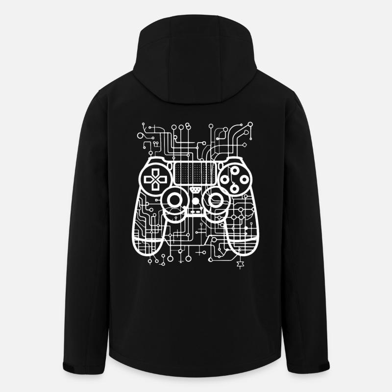 Gaming Controller Drawing - Men’s Recycled Softshell Jacket by Stanley/Stella - black