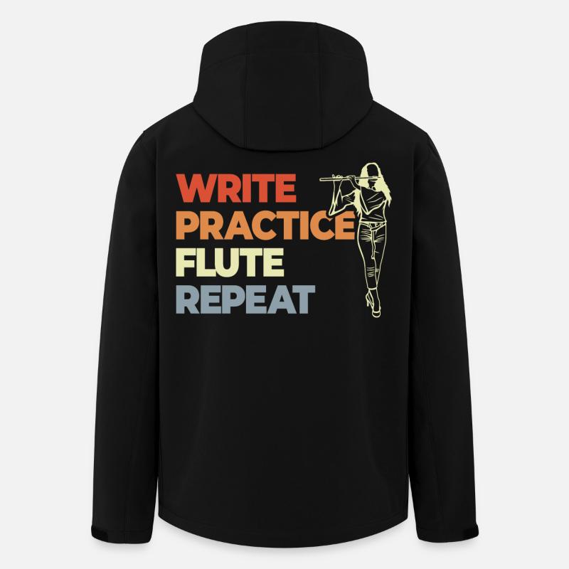 Write Practice Flute Repeat - Men’s Recycled Softshell Jacket by Stanley/Stella - black