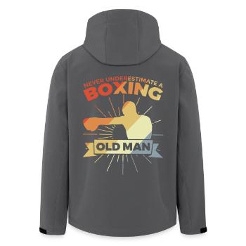 Unterschätze nie einen alten Boxer - Recycelte Männer Softshell-Jacke von Stanley/Stella - Schwarz - Hinten - AI Model Male 185 light (185cm)