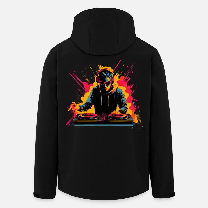 90er DJ Synthwave - Recycelte Männer Softshell-Jacke von Stanley/Stella - Schwarz