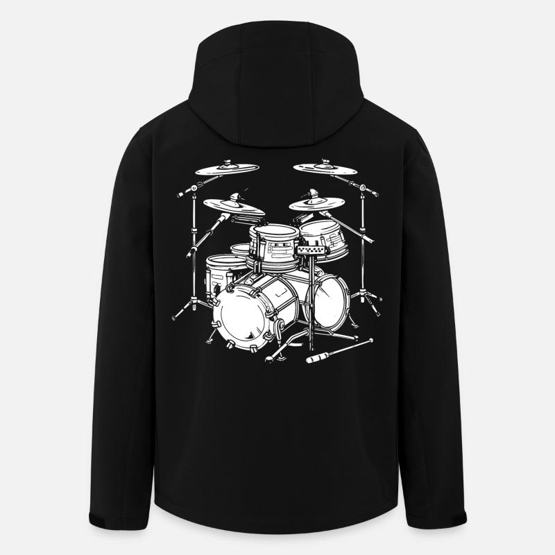 Graphismes de batterie - Veste softshell homme en polyester recyclé Stanley/Stella - noir