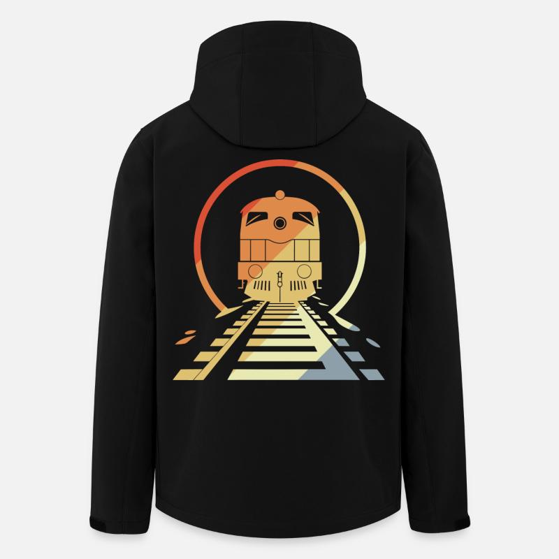 Retro Eisenbahn - Recycelte Männer Softshell-Jacke von Stanley/Stella - Schwarz