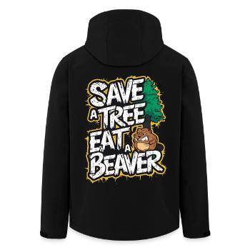 Save A Tree Biber Wald Humor - Recycelte Männer Softshell-Jacke von Stanley/Stella - Schwarz - Hinten - AI Model Male 185 light (185cm)