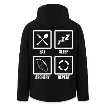 Manger Dormir Tir à l’arc Répéter - Veste softshell homme en polyester recyclé Stanley/Stella - noir - Dos - AI Model Male 185 light (185cm)
