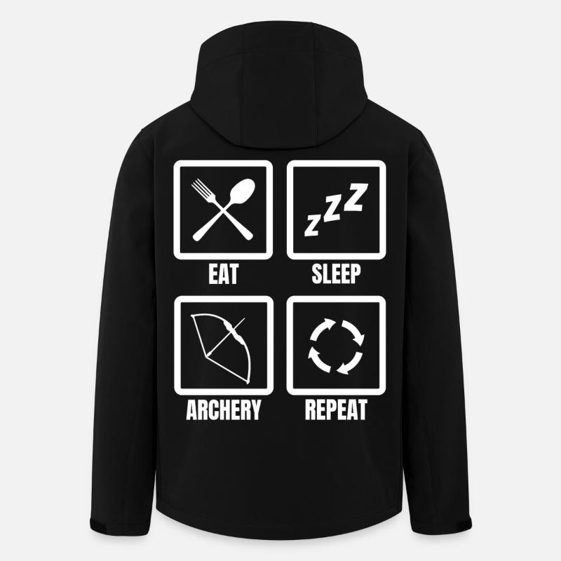 Eat Sleep Archery Repeat - Recycelte Männer Softshell-Jacke von Stanley/Stella - Schwarz