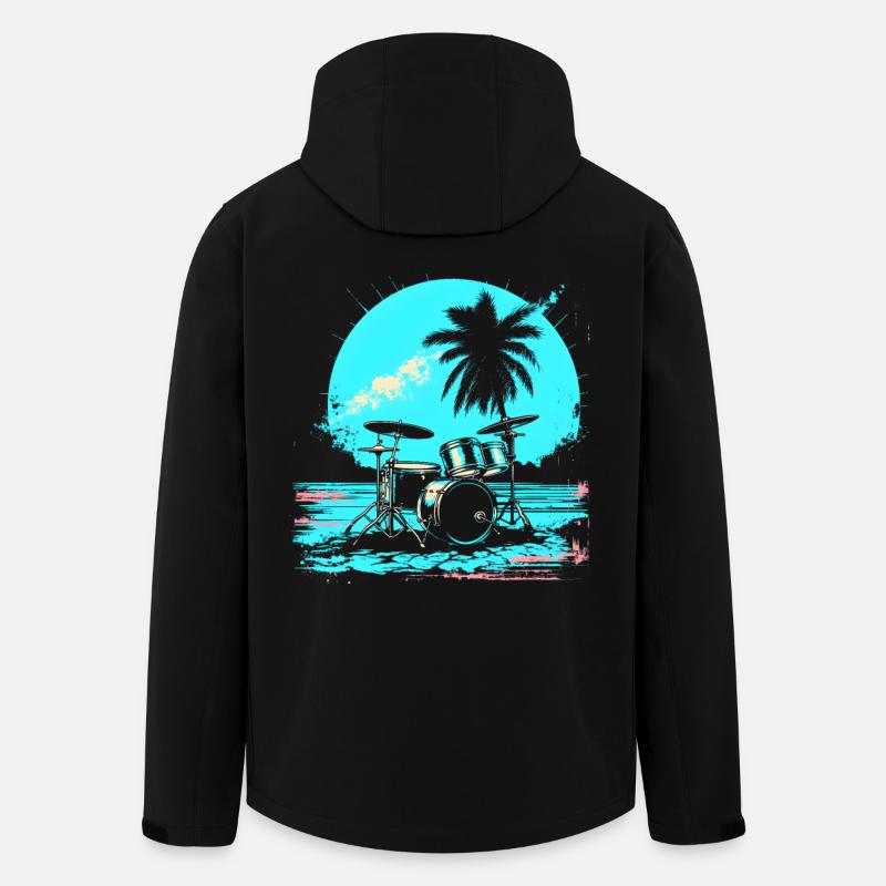 Retro Schlagzeug - Recycelte Männer Softshell-Jacke von Stanley/Stella - Schwarz