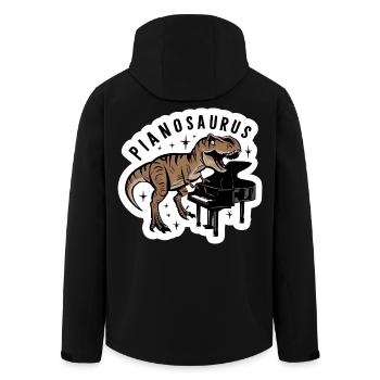 Pianosaurus Virtuoso Stegosaurus mit Frack Klavier - Recycelte Männer Softshell-Jacke von Stanley/Stella - Schwarz - Hinten - AI Model Male 185 light (185cm)